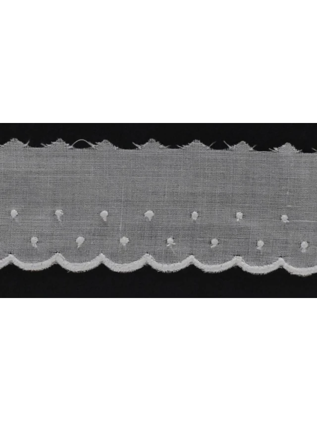 BO,378 TIRA BORDADA 100% ALGODÓN PLUMETTI 40MM
