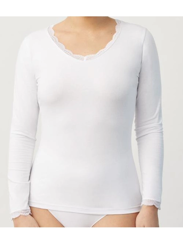 CAMISETA MUJER PUNTILLA Y.MORA