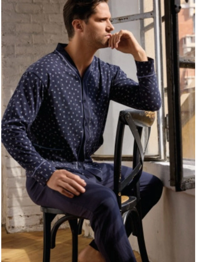 PIJAMA LARGO ABIERTO ALGODÓN HOMBRE INFIORE